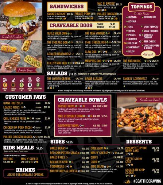 Crave Hot Dogs and BBQ - Menu 3