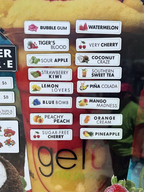 Gelu Italian Ice - Menu 3