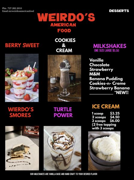 Mr weirdo's American Food - Menu 3