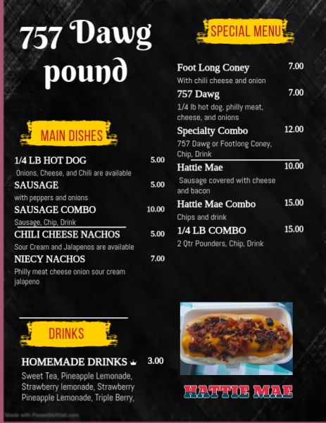 757 Dawg Pound - Menu 3