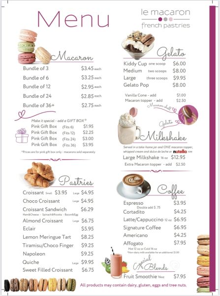 Le Macaron French Pastries - Menu 3