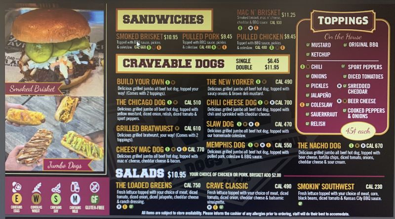 Crave Hot Dogs & BBQ - Menu 2