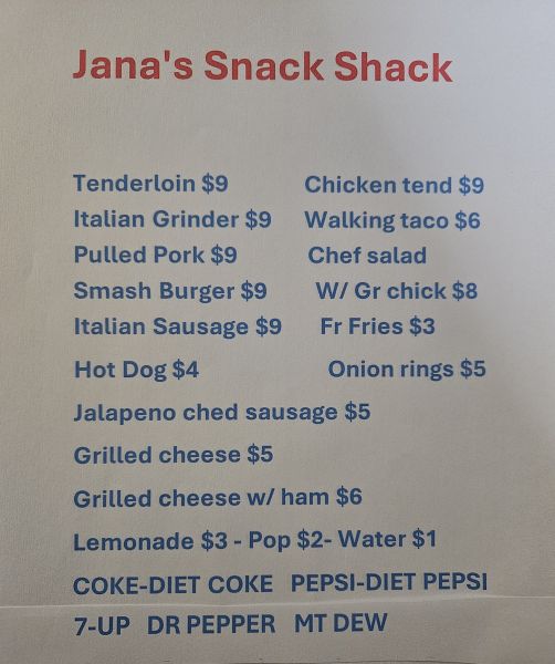 JANA'S SNACK SHACK - Menu 2