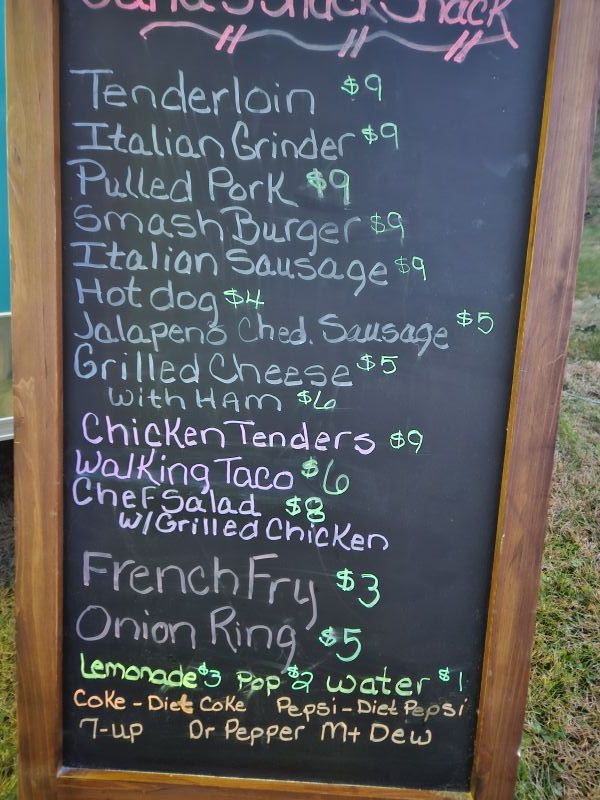 JANA'S SNACK SHACK - Menu 1