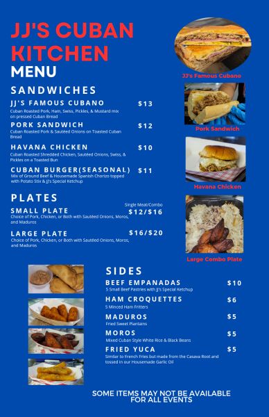 JJ's Cuban Kitchen - Menu 1