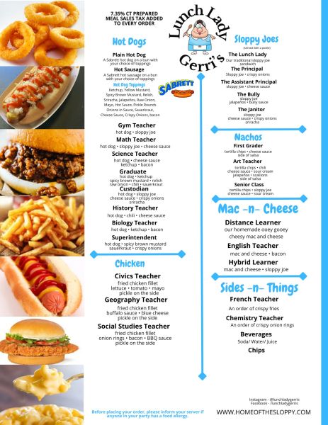 Lunch Lady Gerri’s - Menu 1