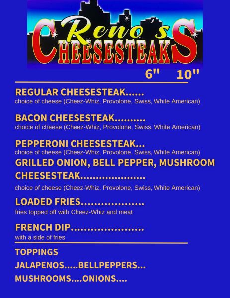 Reno's Cheesesteaks - Menu 1