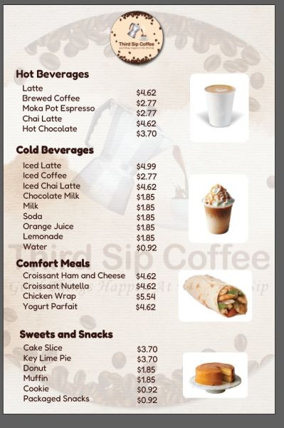 Third Sip Coffee - Menu 1