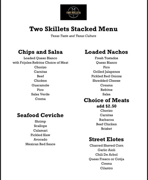 Two Skillets Catering - Menu 1