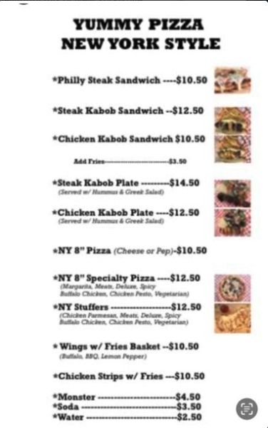 Yummy pizza truck / Yummy BBQ truck, Yummy Catering truck - Menu 1